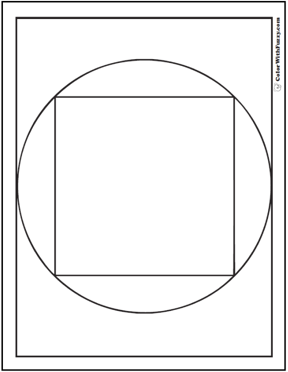 Shape coloring pages â digital pdf squares circles triangles