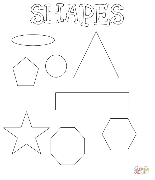 Shapes coloring page free printable coloring pages