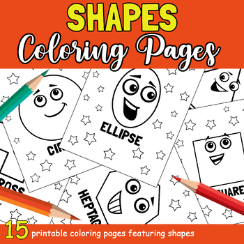 Geometric shape coloring pages back to school printable worksheets