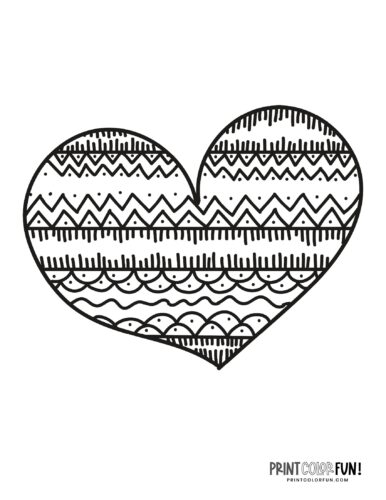 Printable heart coloring pages a huge collection of hearts for coloring crafting learning at