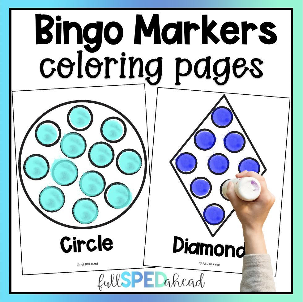 Fine motor activities bingo marker dauber printable coloring pages shapes