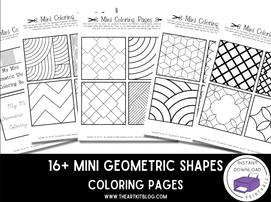 Geometric shapes coloring pages free homeschool deals