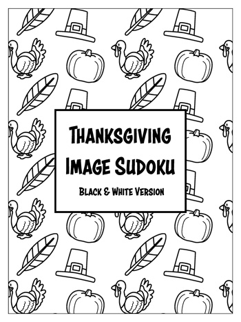 Thanksgiving image sudoku â black white â tims printables