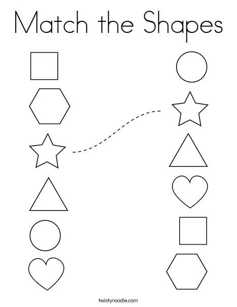 Match the shapes coloring page