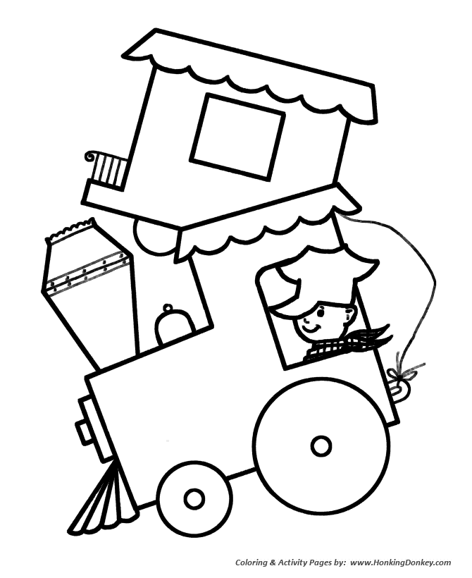 Simple shapes coloring pages free printable simple shapes toy train coloring activity pages for pre