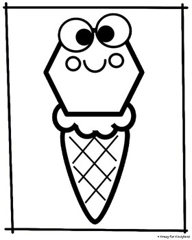 Ice cream shape coloring pages booklet kindergarten summer picnic math activity