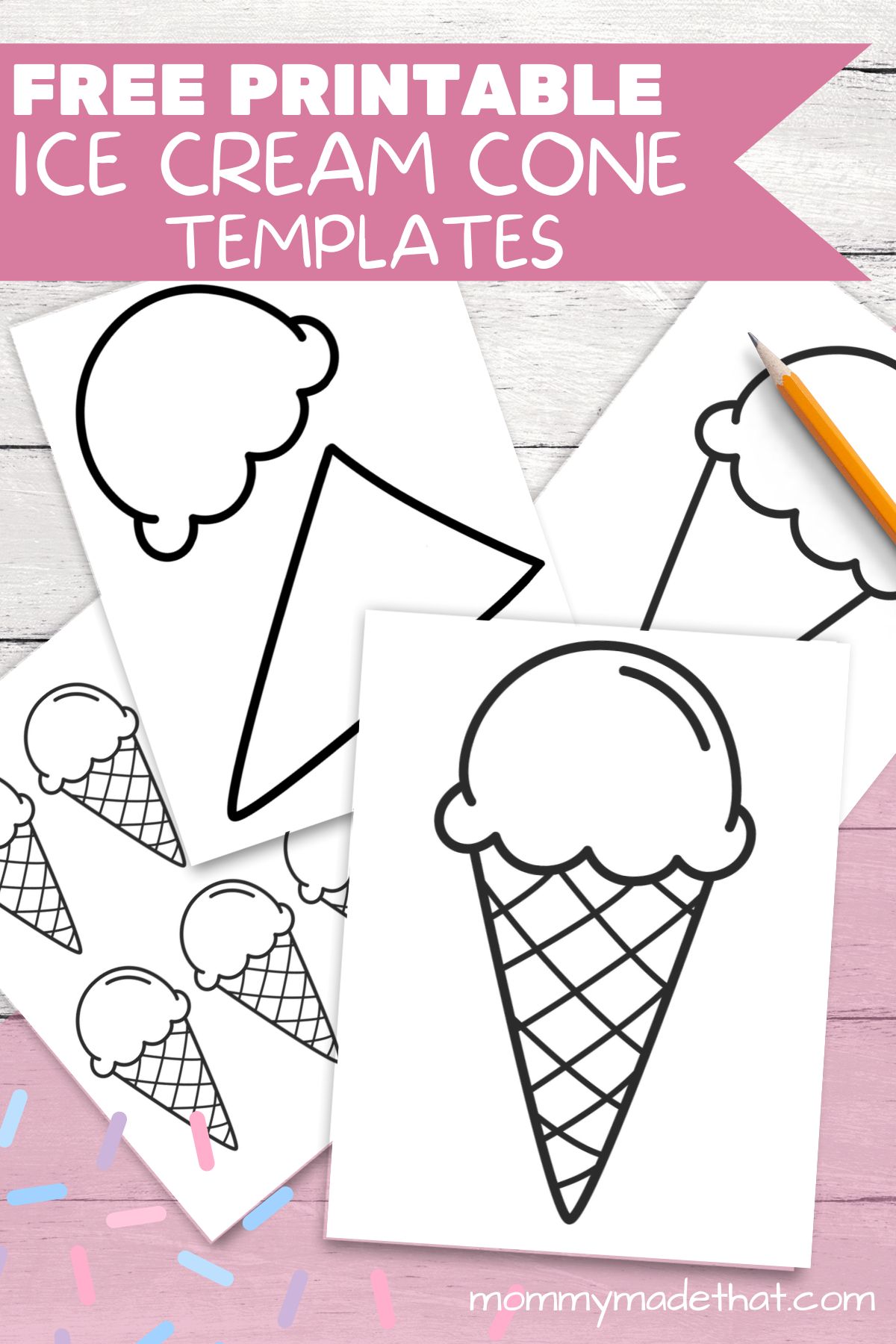 Fun ice cream cone templates for crafts coloring