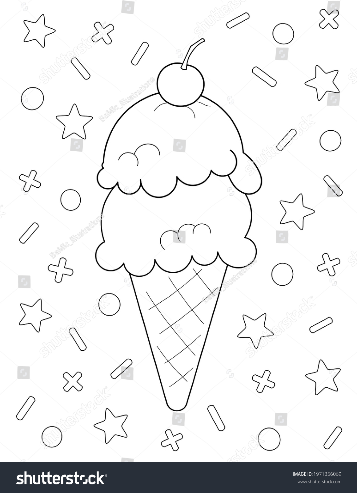 Ice cream colouring sheet photos and images pictures