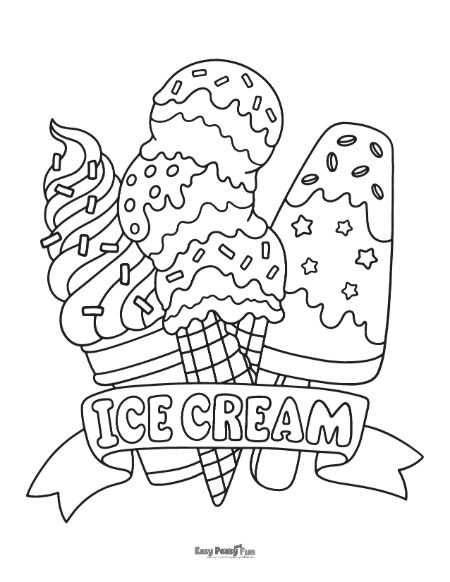 Printable ice cream coloring pages â sheets