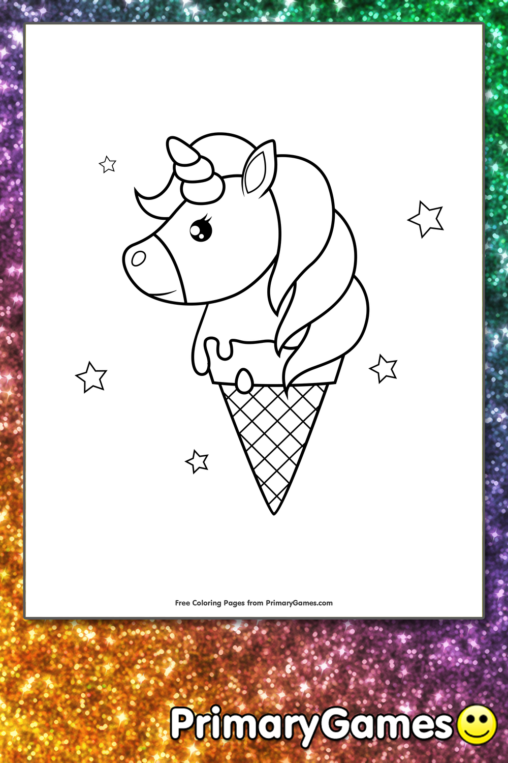 Unicorn ice cream cone coloring page â free printable pdf from