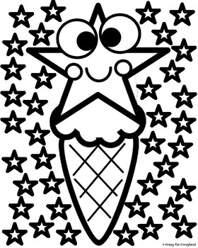 Ice cream cone shape coloring pages summer picnic dauber q