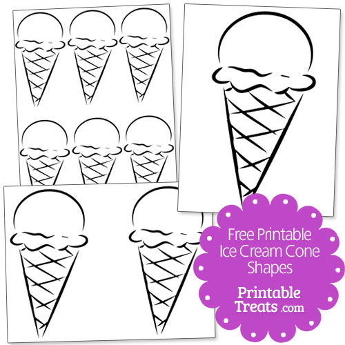 Free printable ice cream cone shapes â printable treats