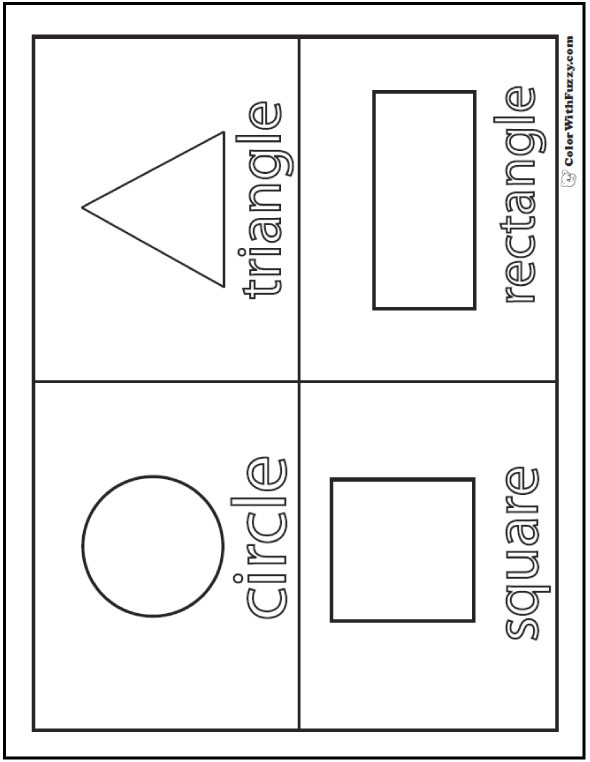 Shape coloring pages â digital pdf squares circles triangles