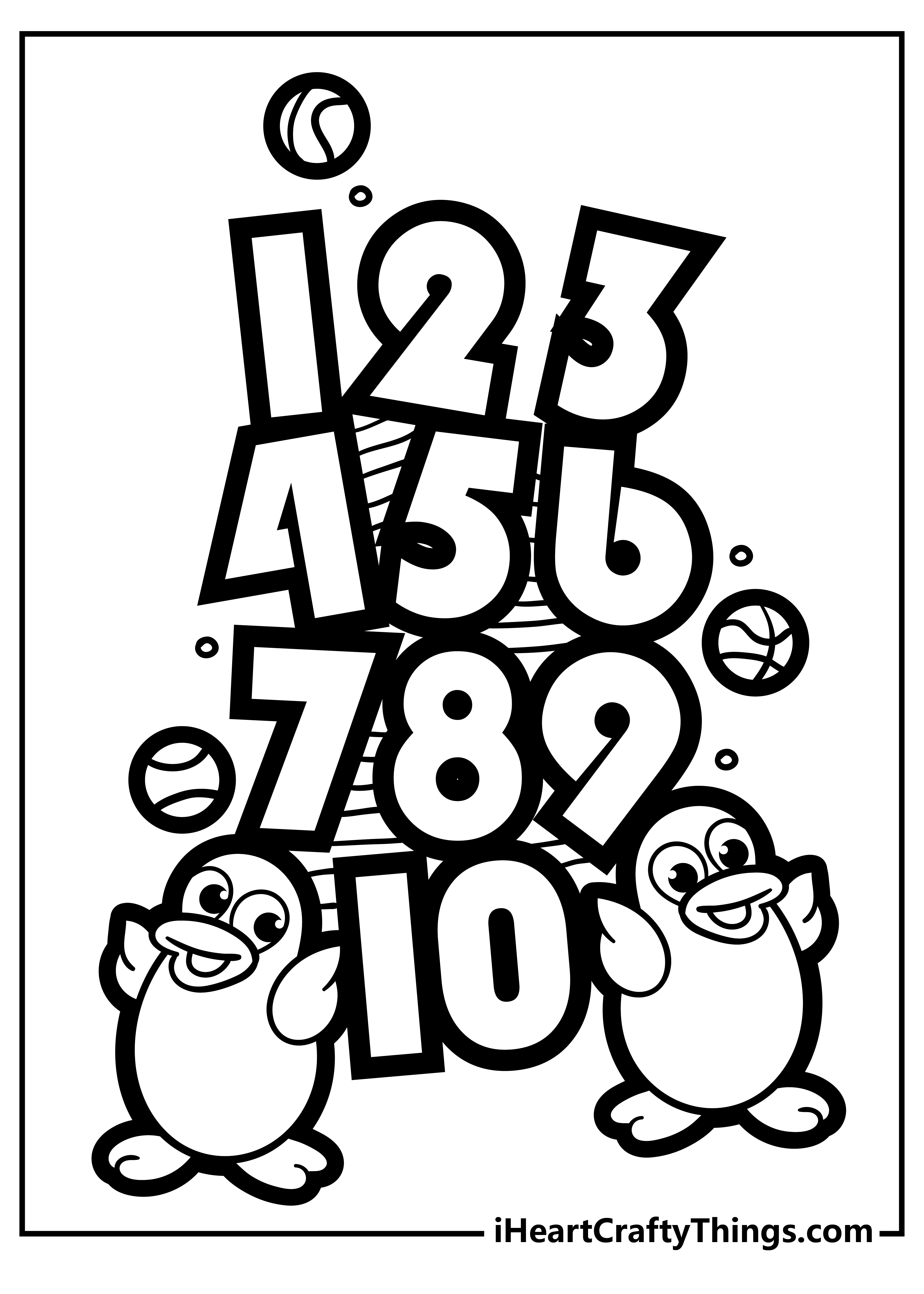 Number coloring pages free printables