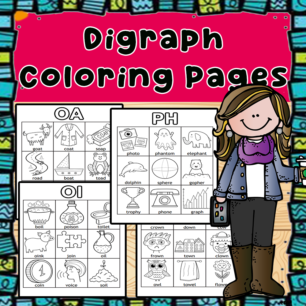 Digraph coloring pages made by teachers