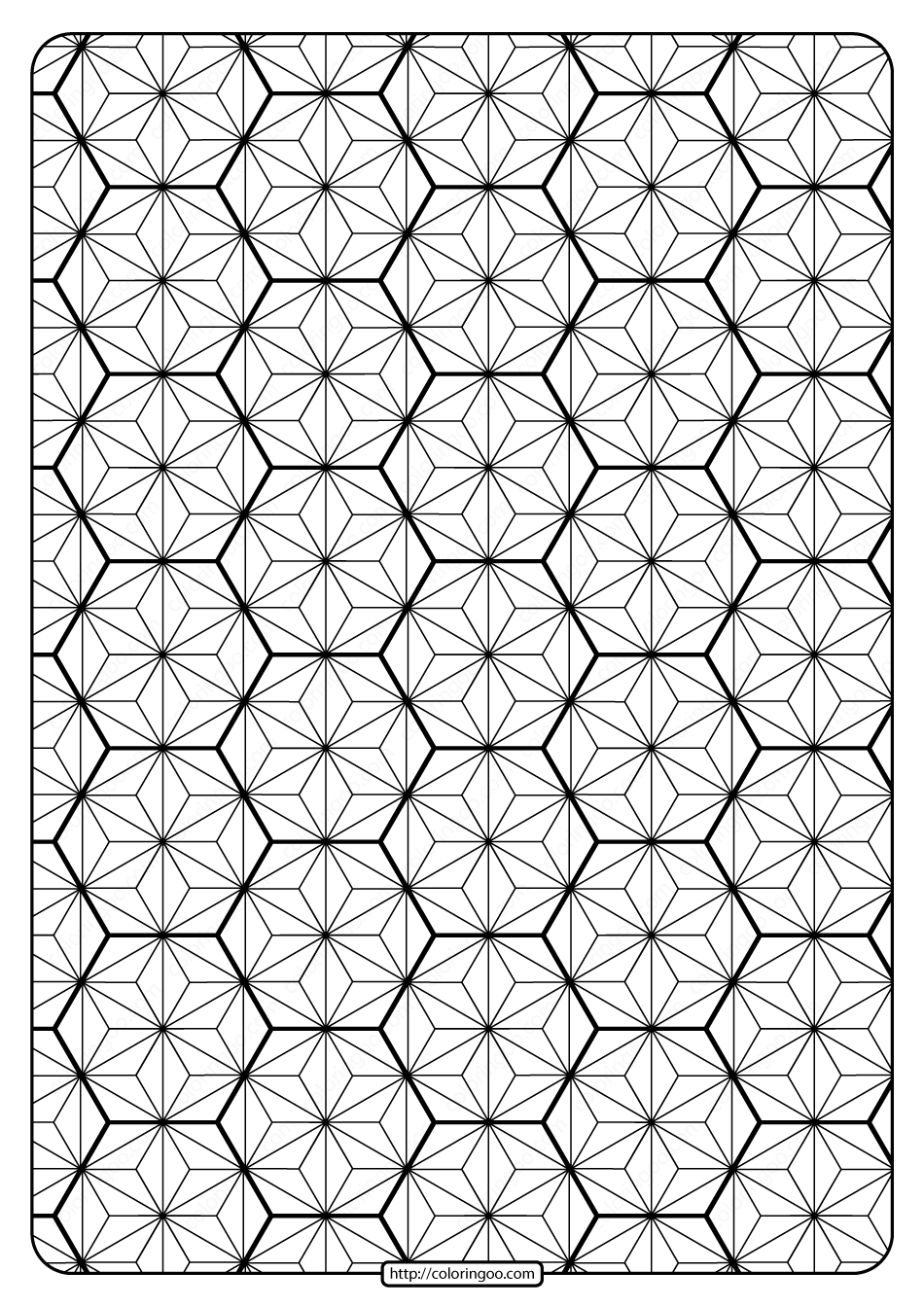 Printable geometric pattern pdf coloring page