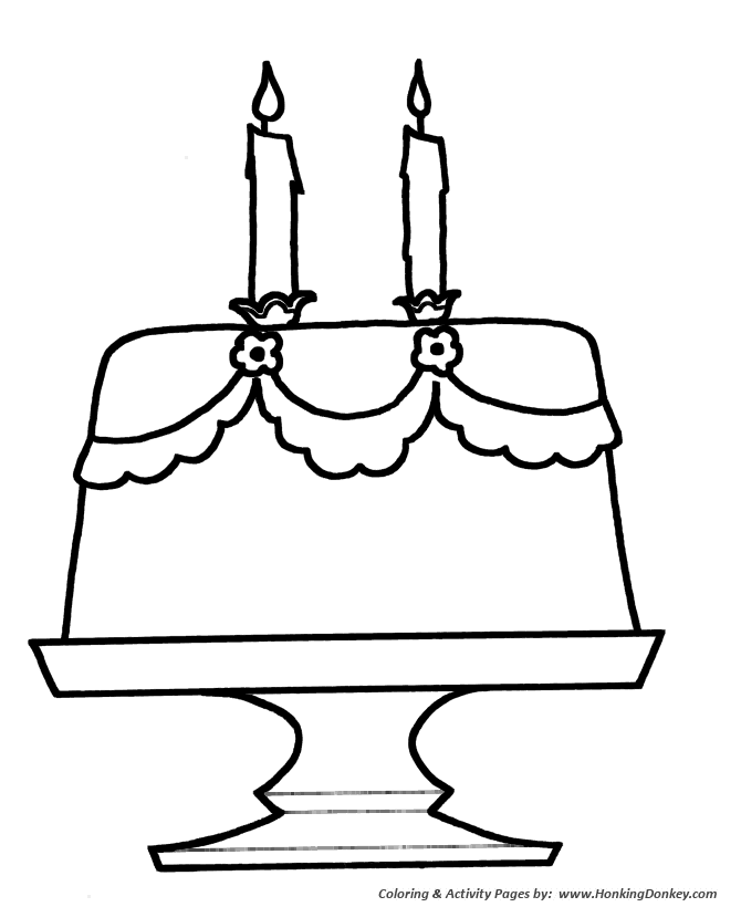 Simple shapes coloring pages free printable simple shapes cake and candles coloring activity pages for pre