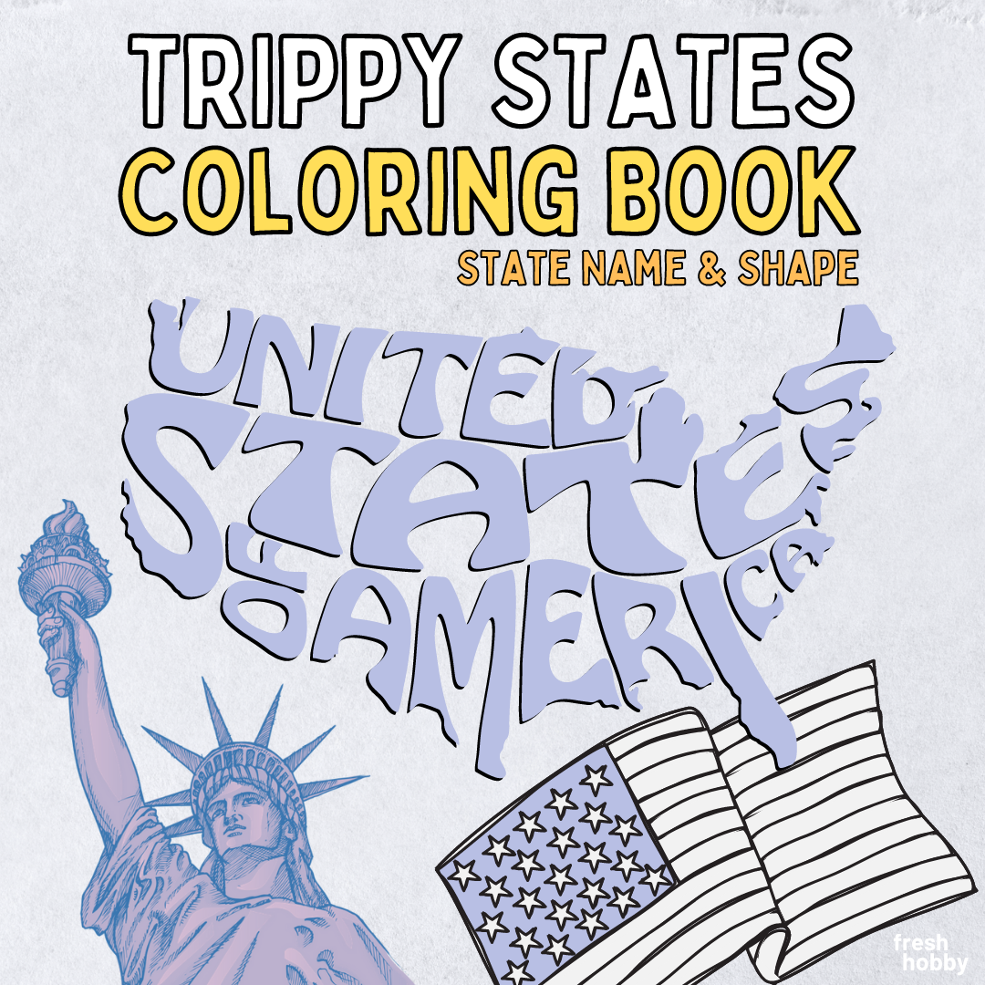 Trippy states united states adult coloring book