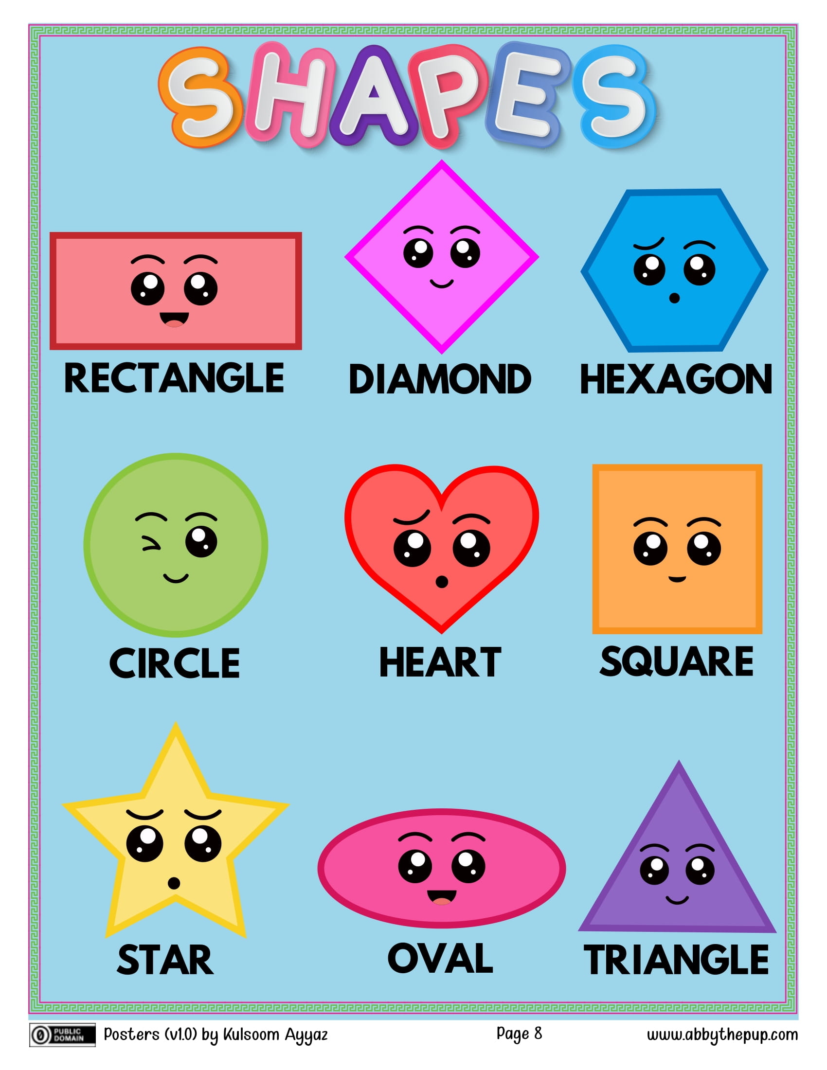 Shapes poster free printable papercraft templates