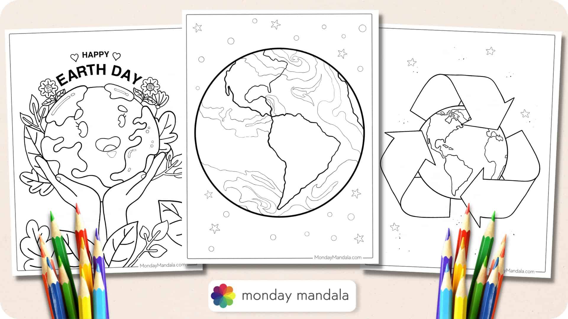 Earth coloring pages free pdf printables