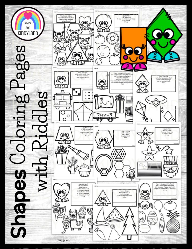 D shape activities crafts posters booklets coloring fine motor worksheets