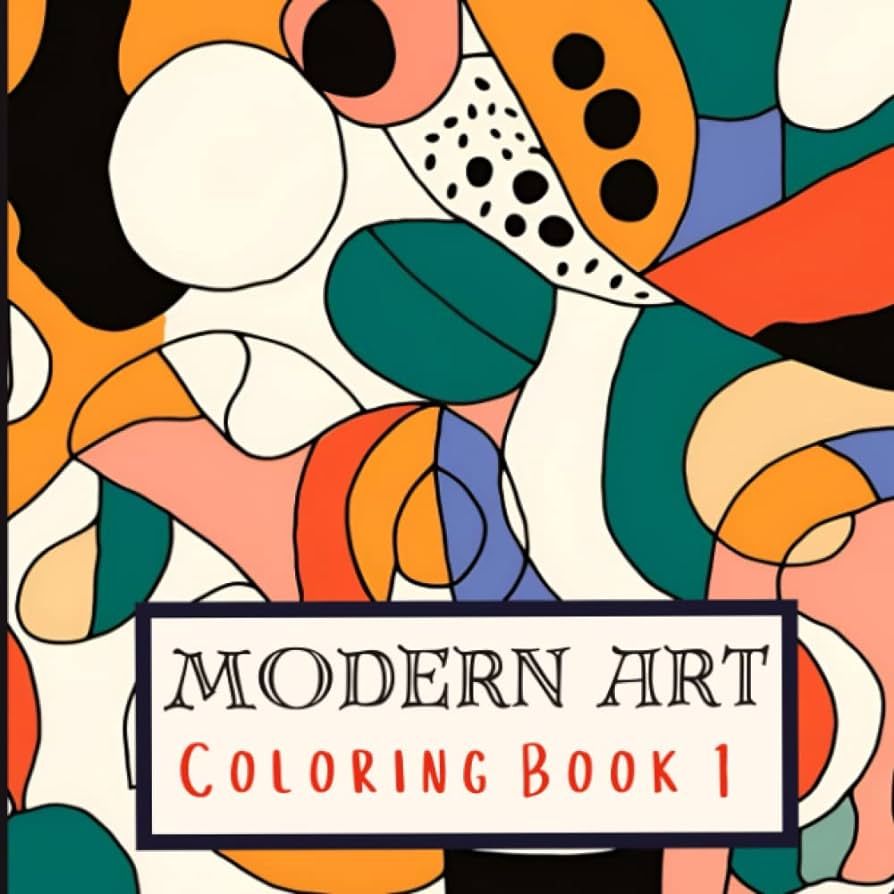 Morn art coloring book abstract coloring pages with geometric shapes and patterns inspired by henri matisse and alexanr calr stress relief and relaxation for adults and kids print bolor