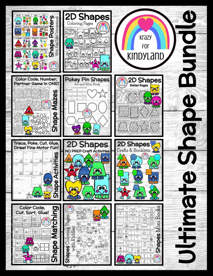 D shape activities crafts posters booklets coloring fine motor worksheets