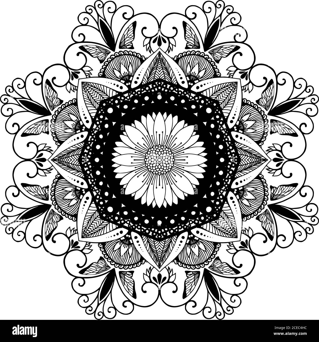 Circular pattern in form of mandala for coloring book henna mehndi tattoo yoga logo background for meditation poster unusual flower shape orient stock vector image art