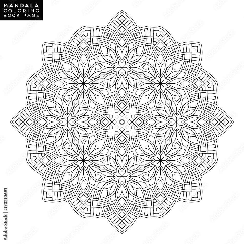 Outline mandala for coloring book decorative round ornament anti