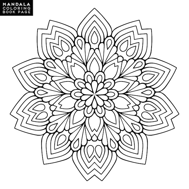 Free outline mandala for coloring book decorative round ornament anti