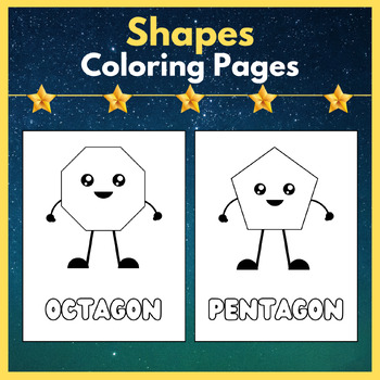 Shapes coloring pages for kids printable posters by your fellow teacher