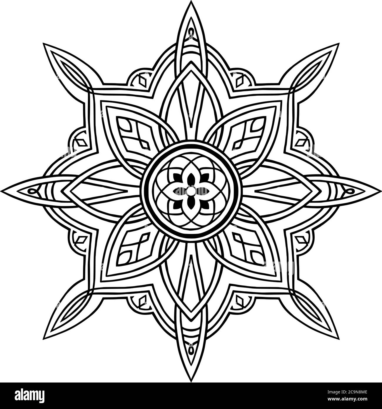 Circular pattern in form of mandala for coloring book henna mehndi tattoo yoga logo background for meditation poster unusual flower shape orient stock vector image art