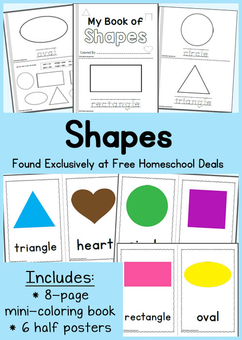 Free instant download my book of shapes and coloring posters