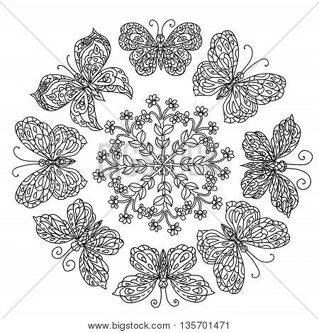 Mandala shape flowers vector photo free trial bigstock