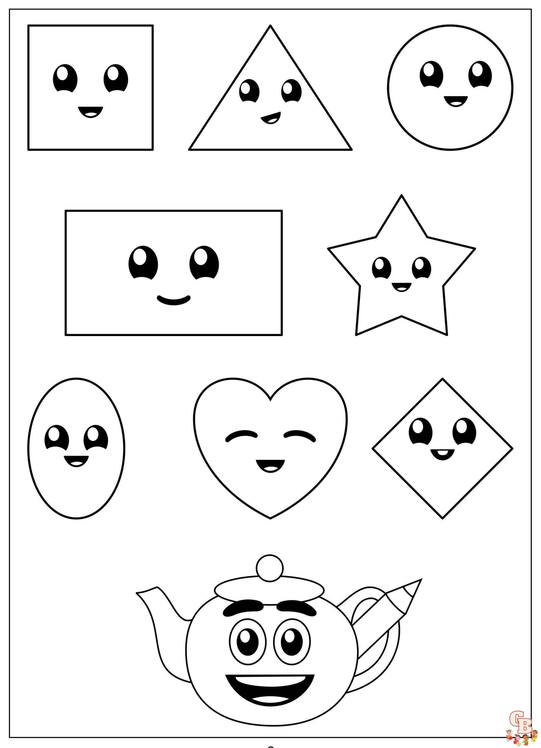 Shapes coloring pages