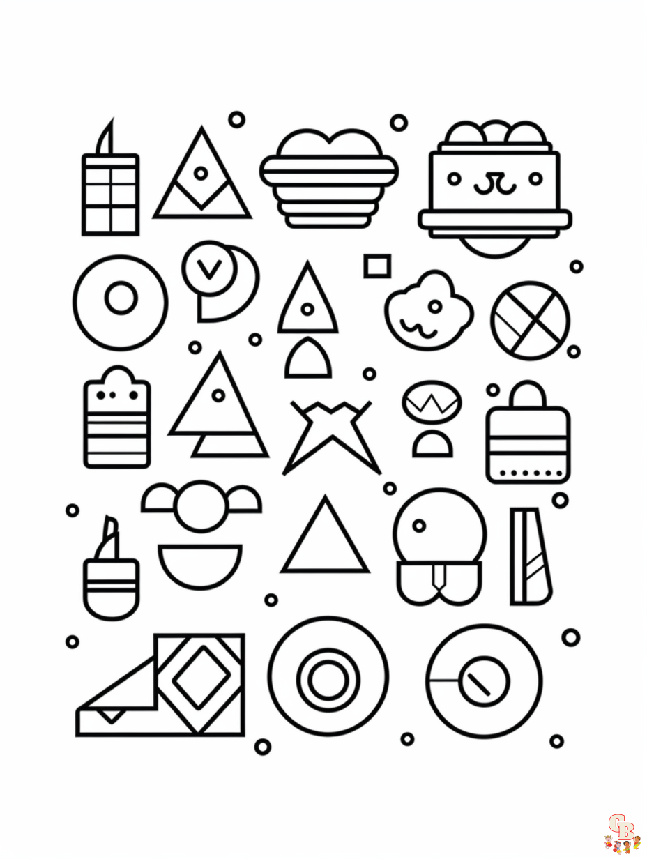 Shapes coloring pages