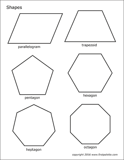 Basic shapes free printable templates coloring pages