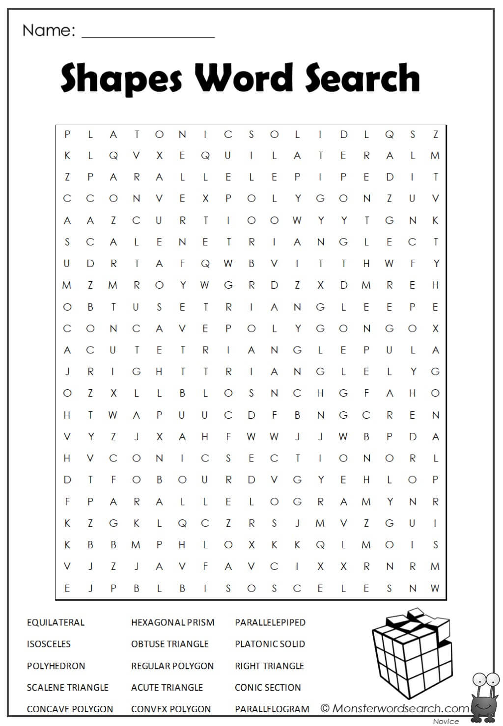 Shapes word search