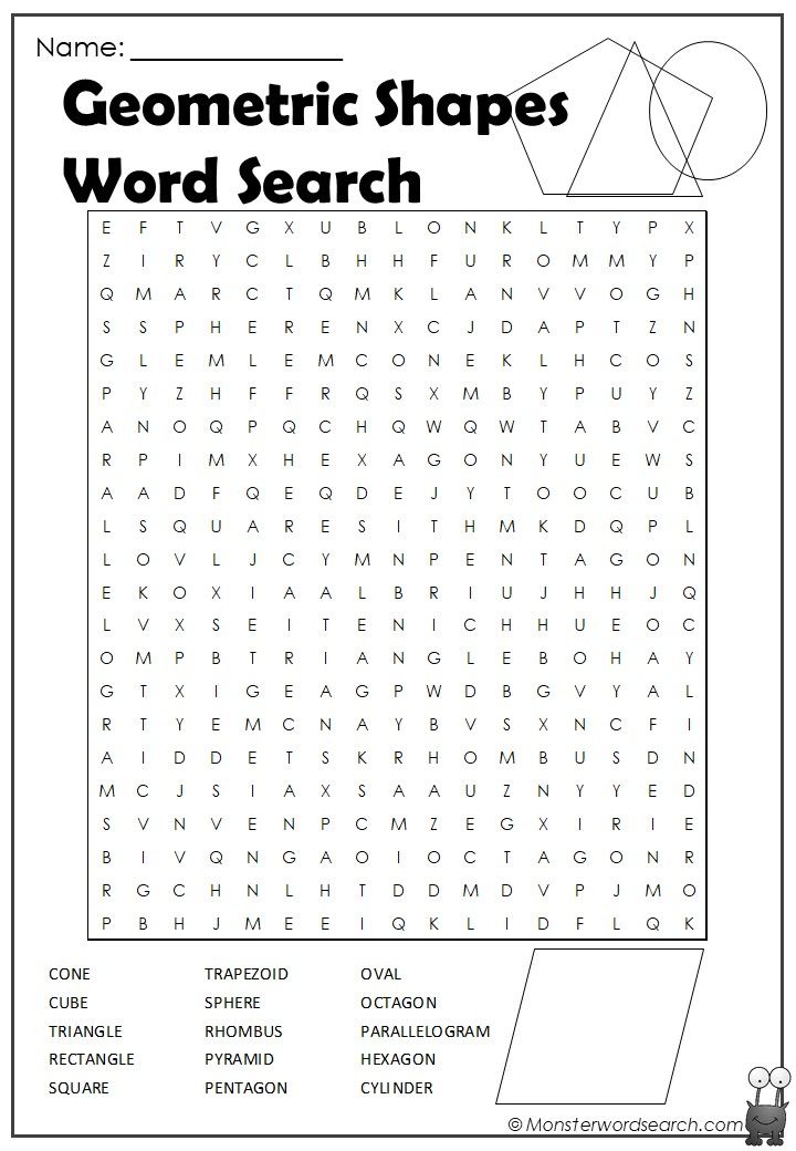 Awesome geometric shapes word search word puzzles for kids word games for kids word puzzles
