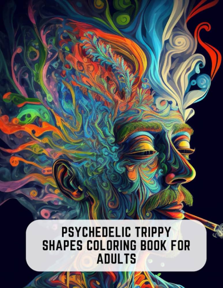 Psychedelic trippy shapes coloring book for adults psychedelic coloring pages word searches mazes and more for relaxation and stress relief hughes mandy books