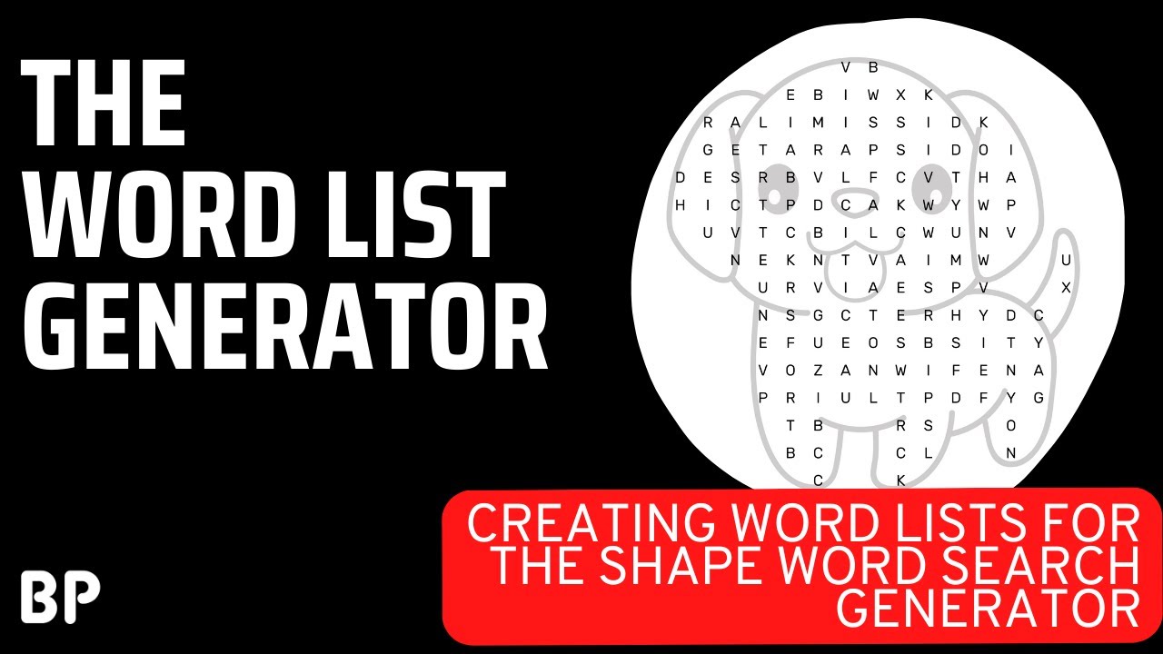 How to use the word list generator with the shape word search generator