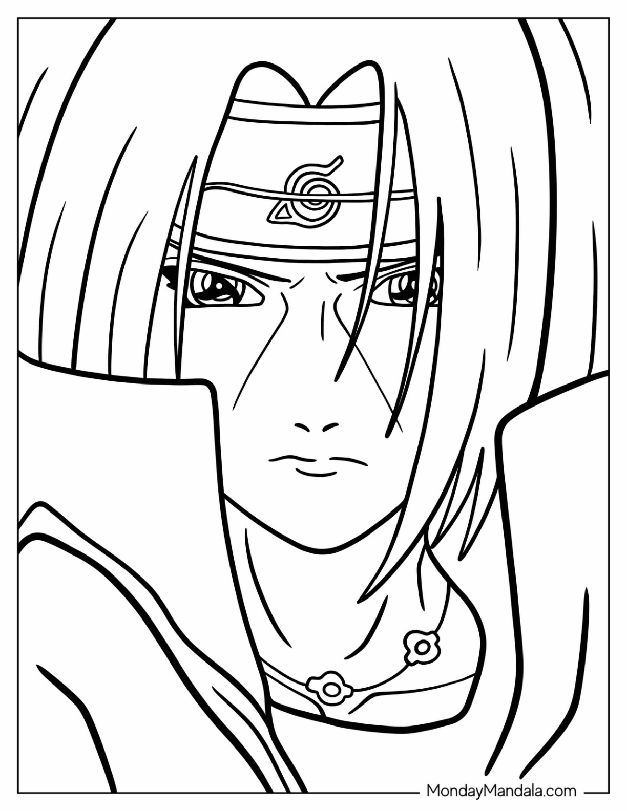 Itachi coloring pages free pdf printables