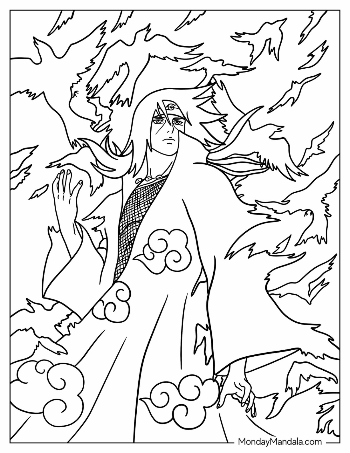 Itachi coloring pages free pdf printables