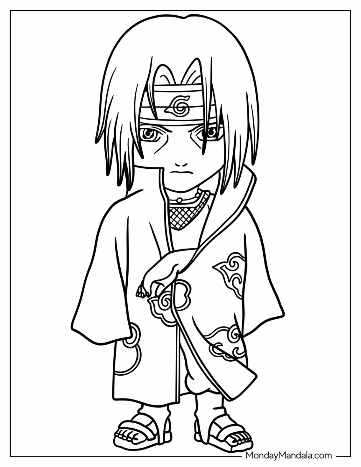 Itachi coloring pages free pdf printables