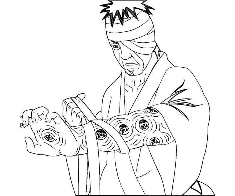 Shimura danzo all sharingan coloring page