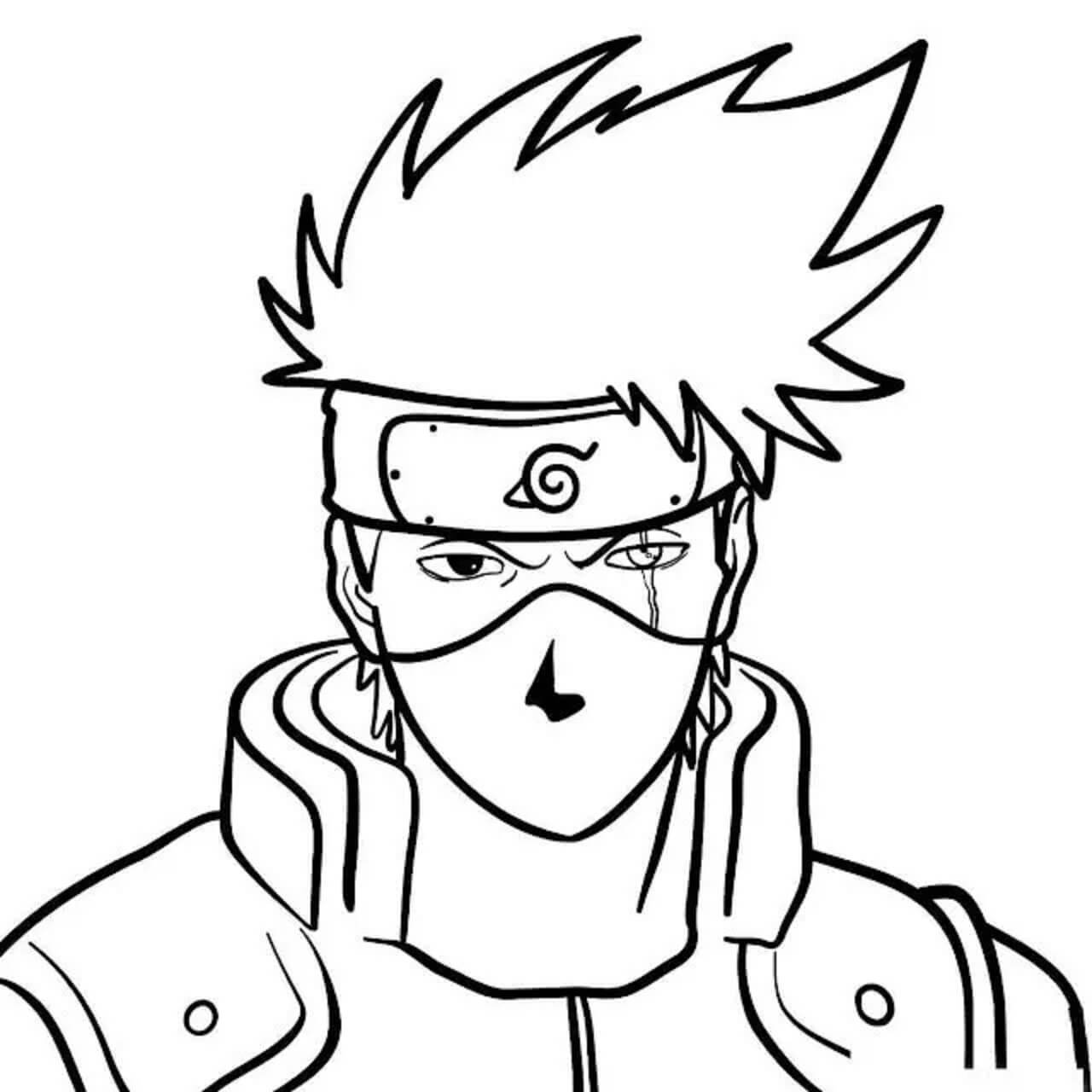 Portrait of kakashi coloring page