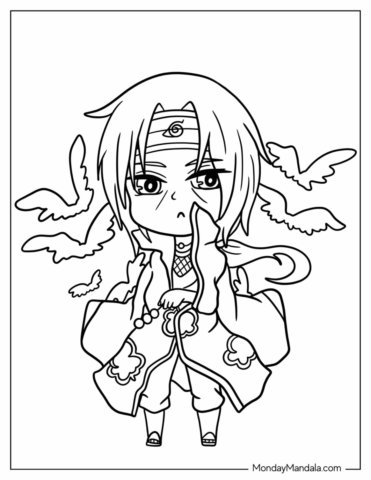 Itachi coloring pages free pdf printables