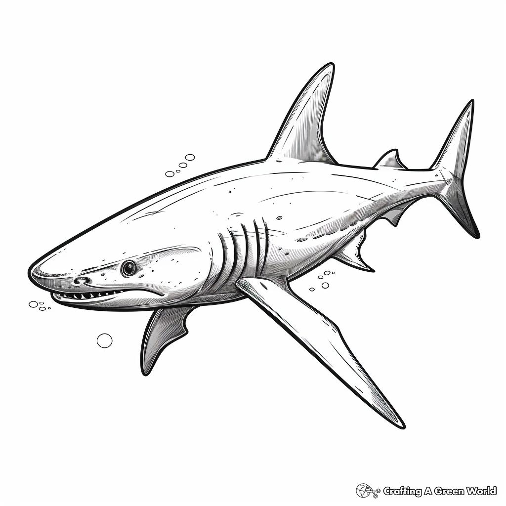 Realistic shark coloring pages