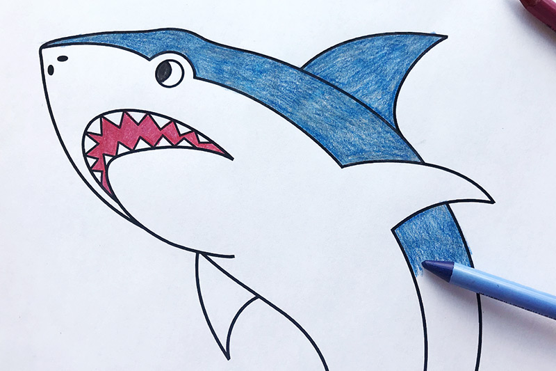 Shark free printable templates coloring pages