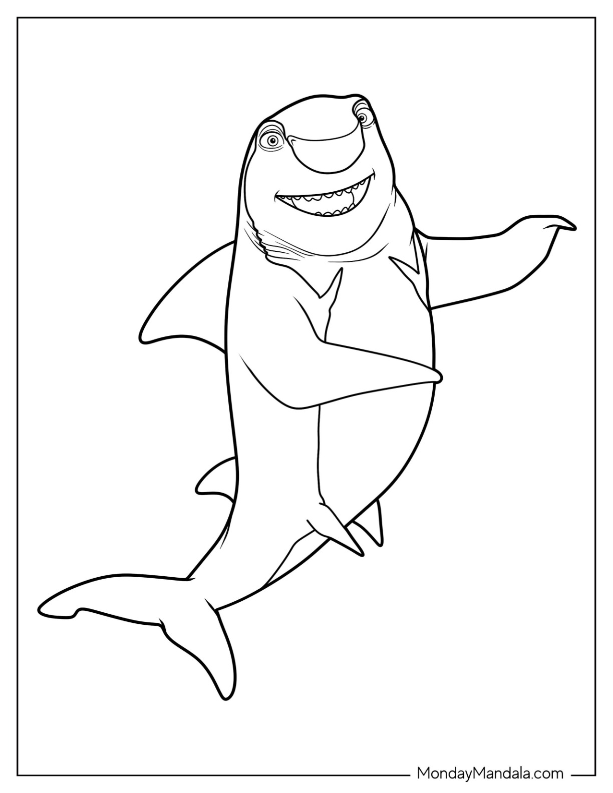 Shark coloring pages free pdf printables